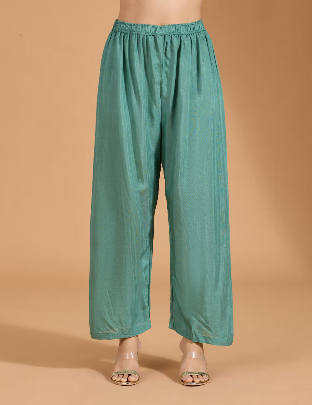 Rayon Embellished Placket with Bandhani Printed Ombre Effect Teal Kurta & Pant