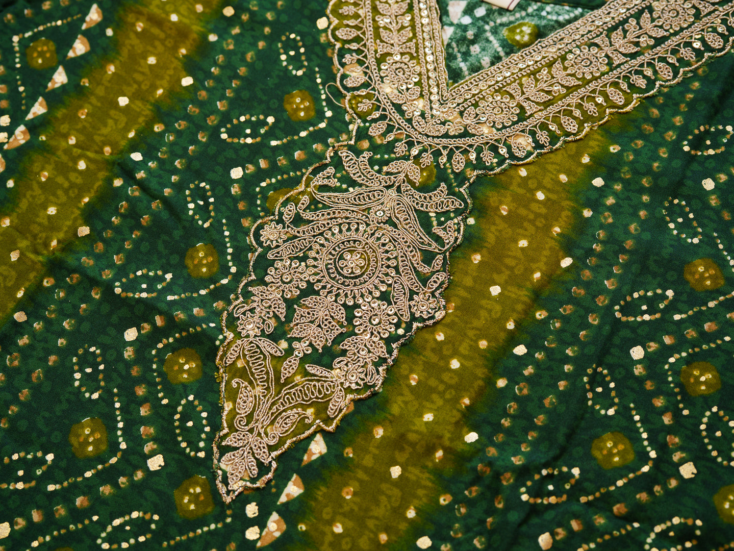 Elegant Bandhani Style Green Kurti for Ethnic Wear