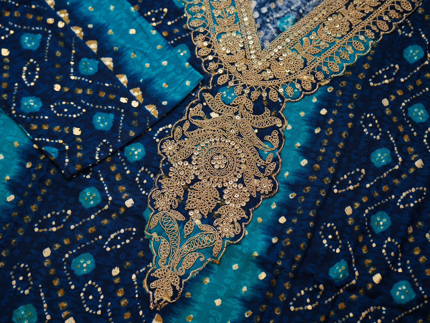 Elegant Bandhani Style Blue Kurti for Ethnic Wear