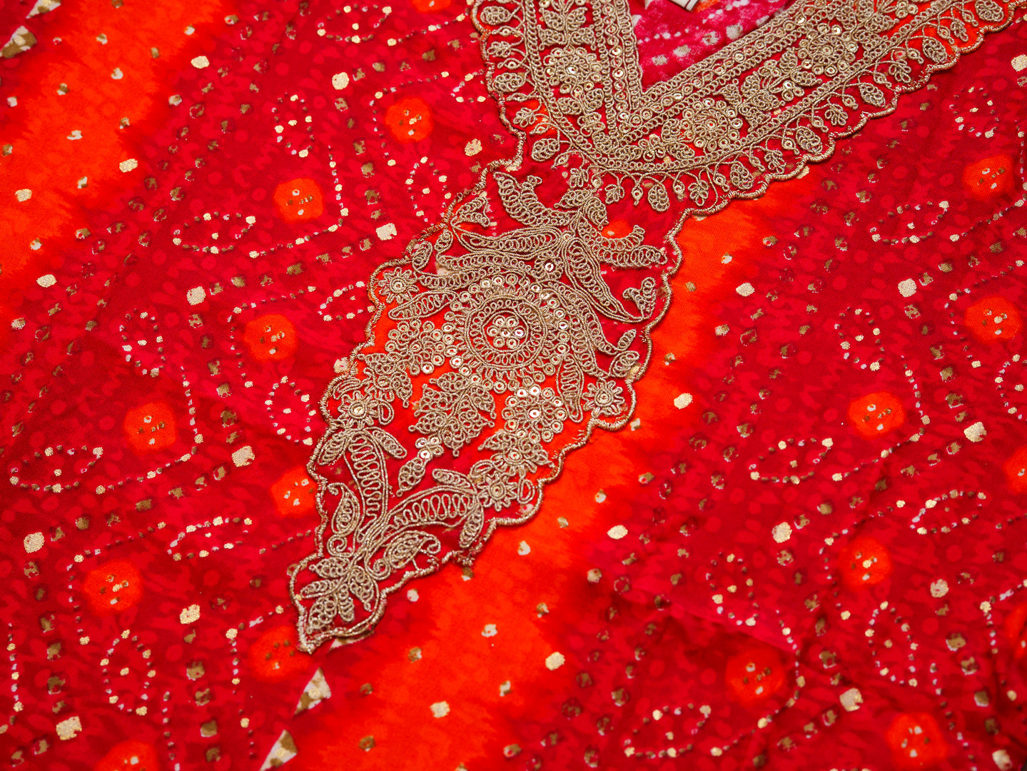 Elegant Bandhani Style Red Kurti for Ethnic Wear