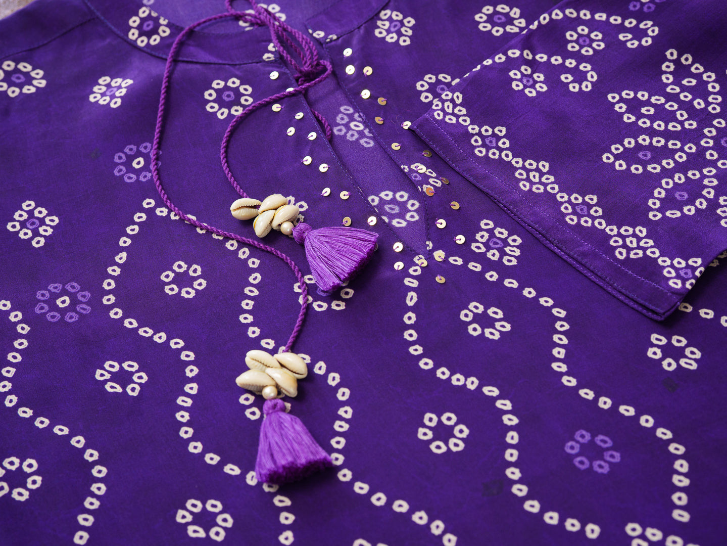 Royal Radiance Bandhani Co-Ord Set – Purple