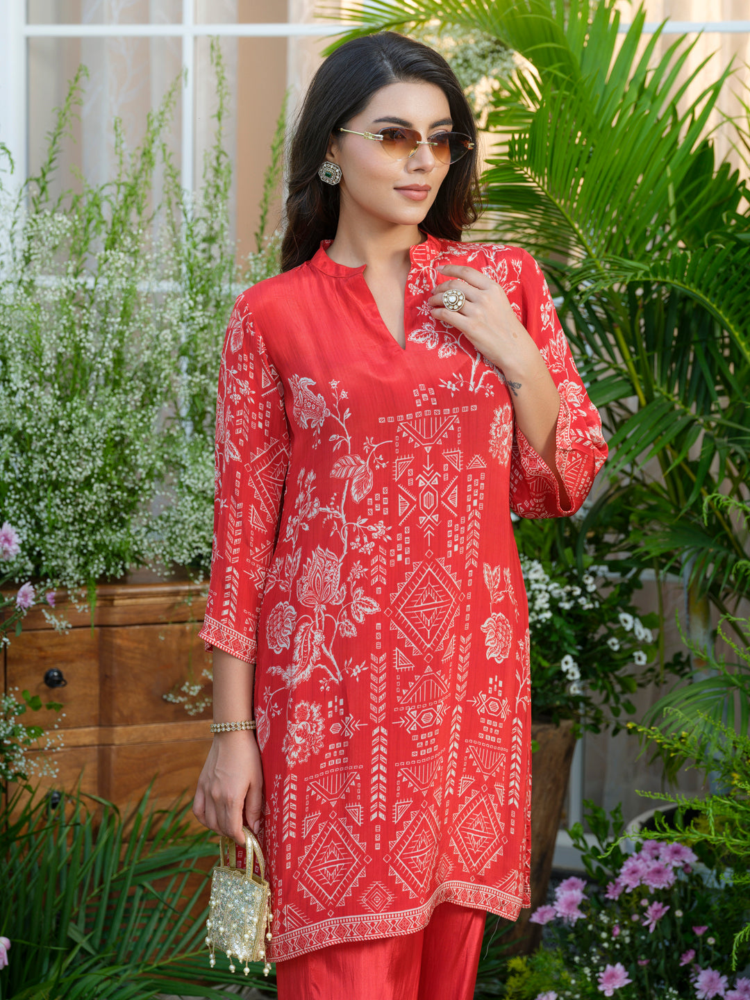 Red Floral Co-Ords with Beautiful Prints