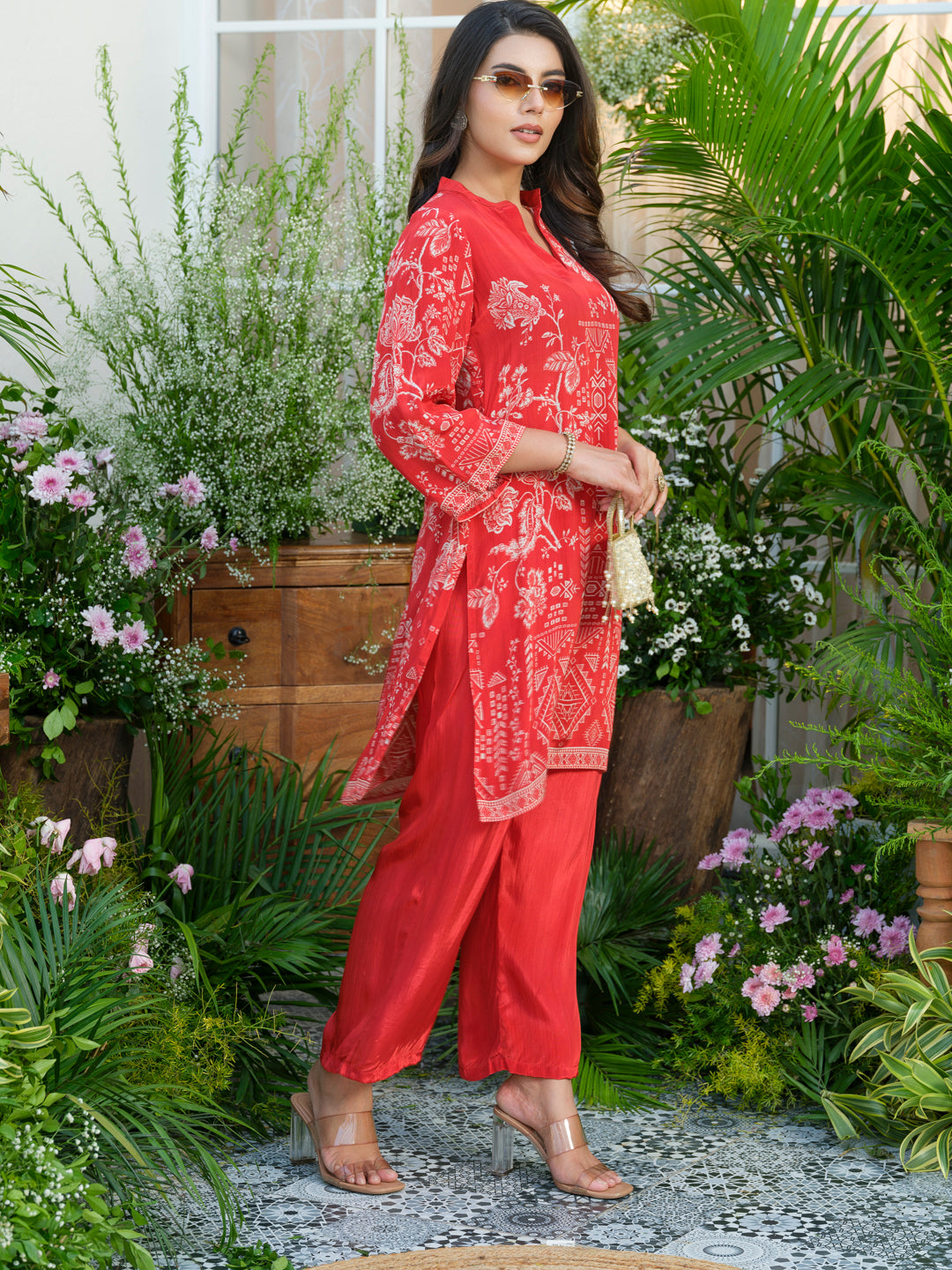 Red Floral Co-Ords with Beautiful Prints