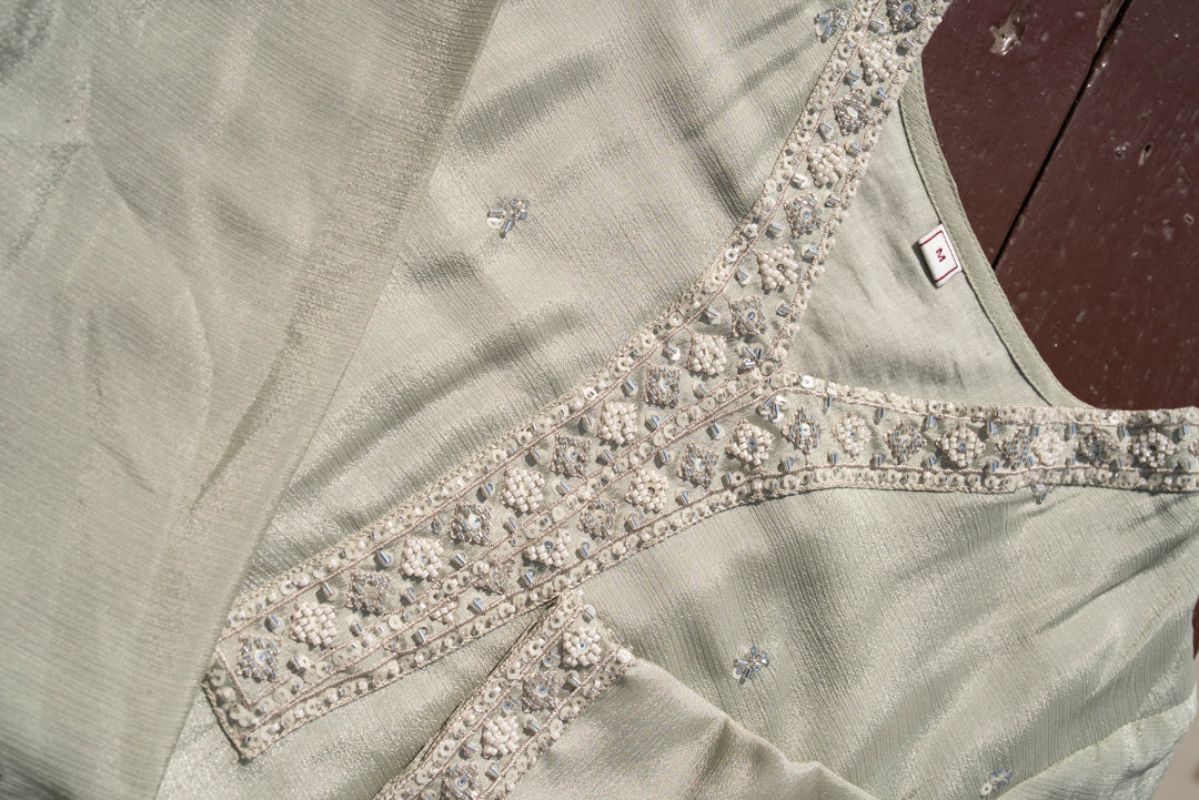 Embroidered V-Neck Kurta & Trousers Kurta Sets