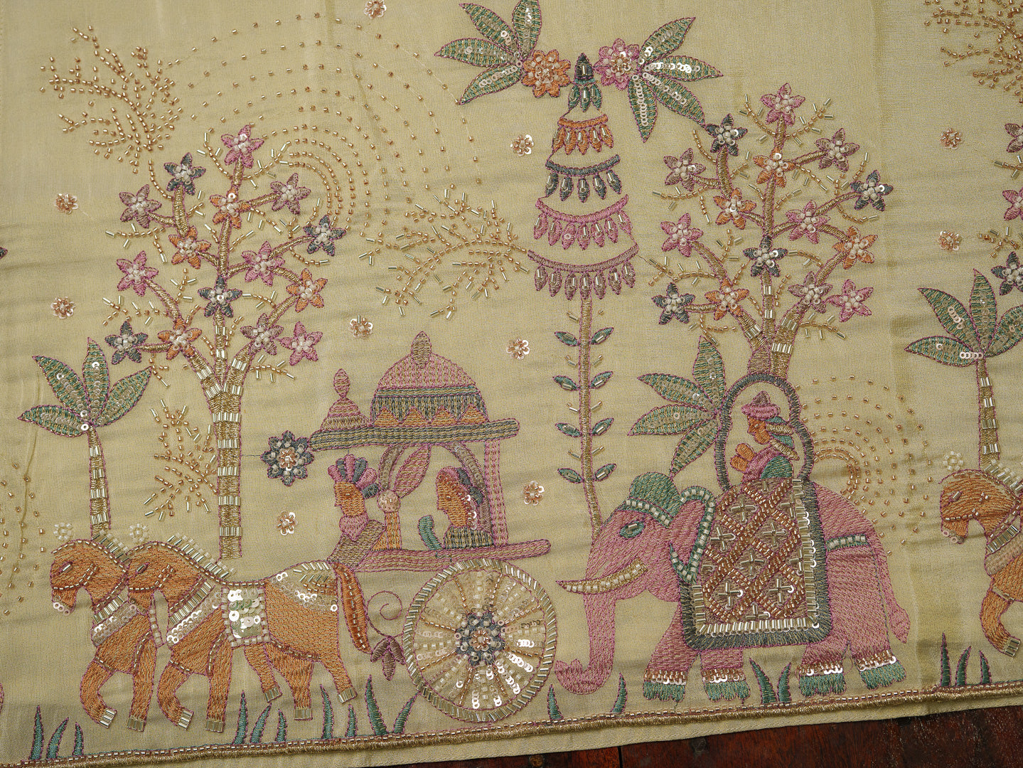 Elegant Peach Embroidered Kurta Set with Pink Dupatta