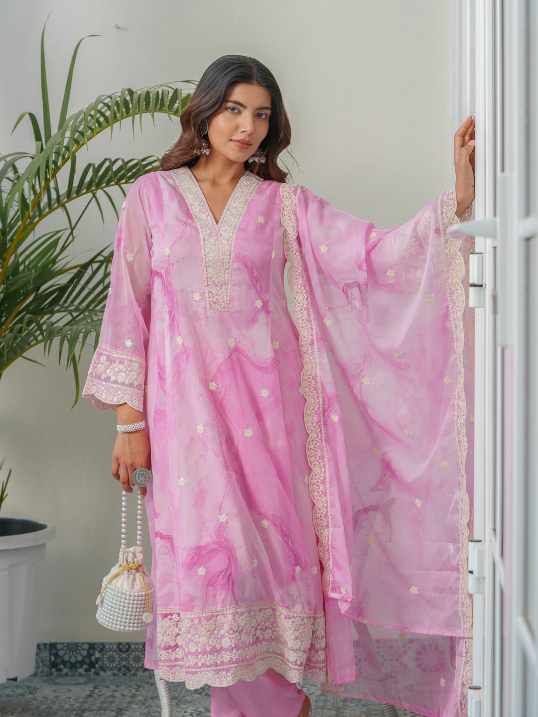 Embroidered Kurta & Trouser With Dupatta