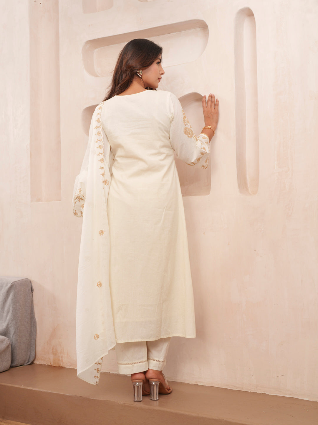 Elegant Embroidered Cotton Kurta Set