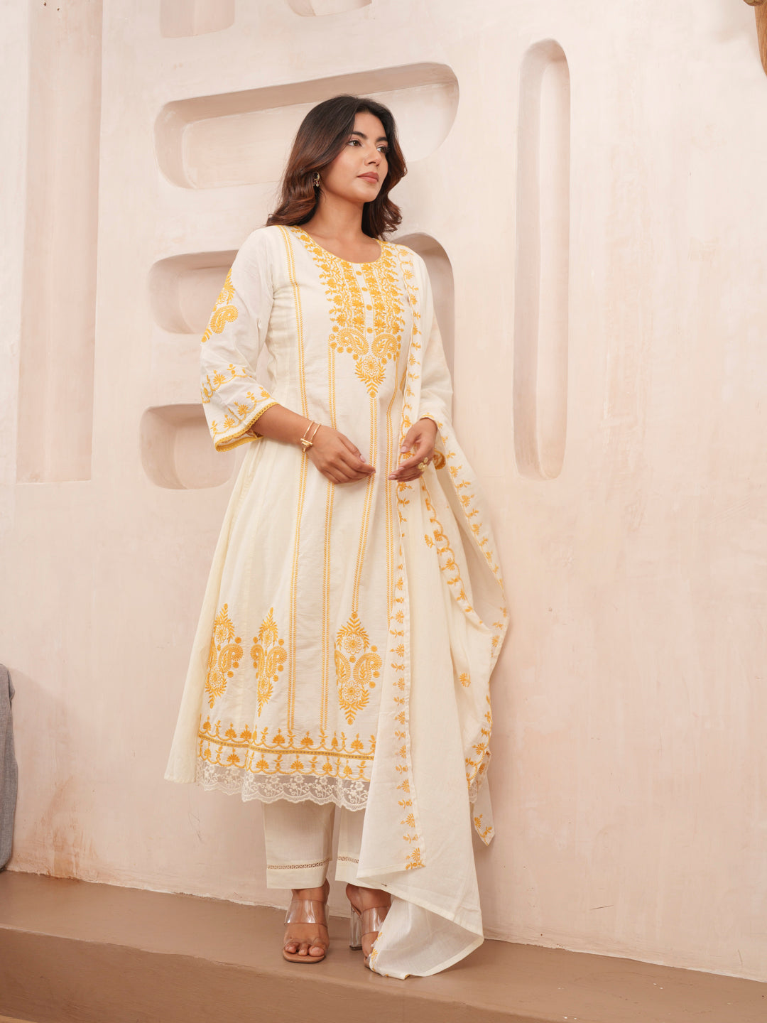 Elegant Embroidered Cotton Kurta Set
