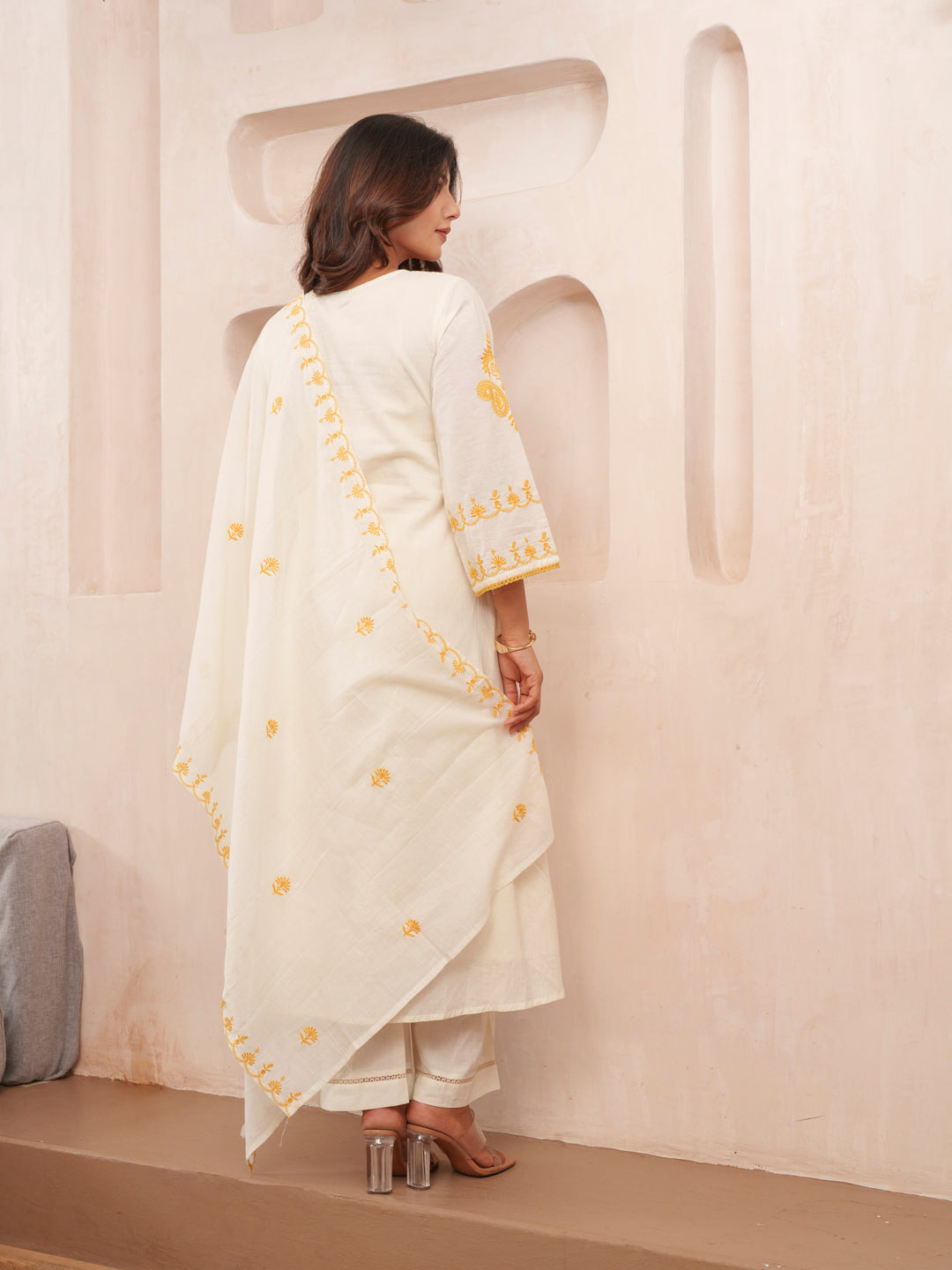 Elegant Embroidered Cotton Kurta Set