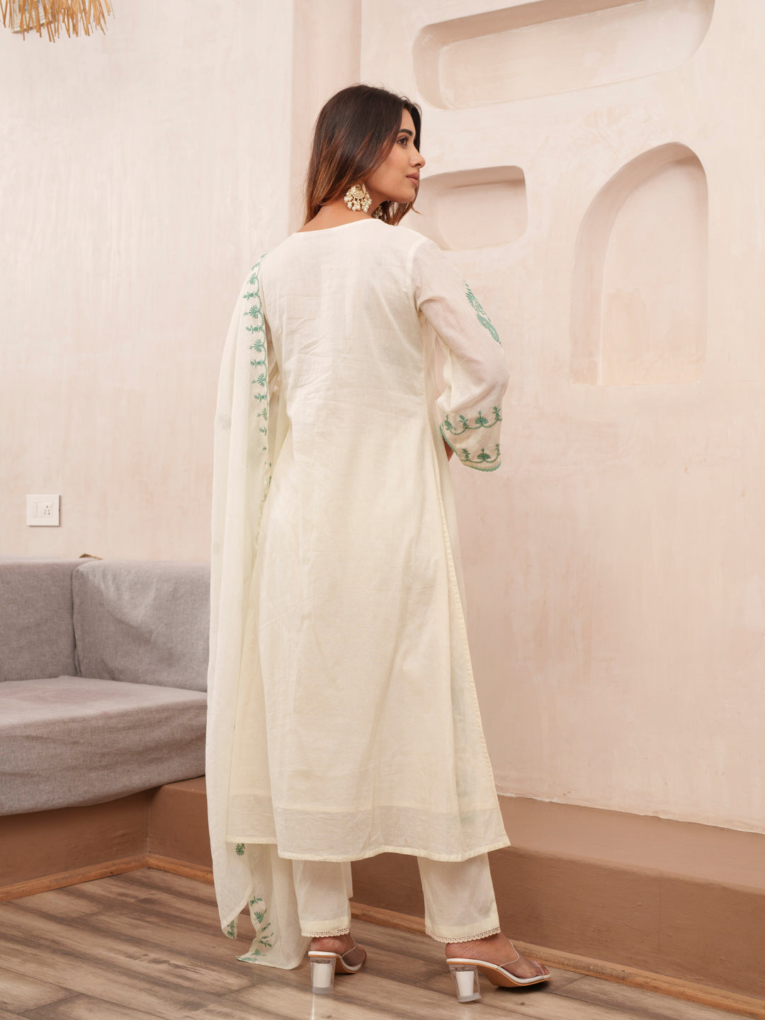 Elegant Embroidered Cotton Kurta Set