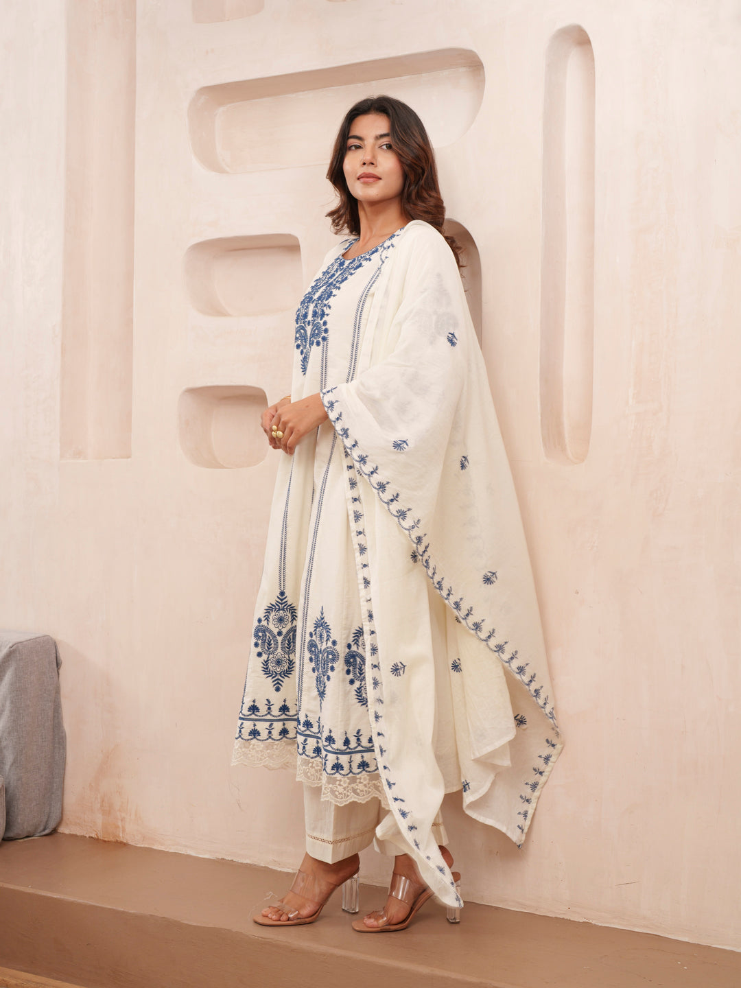 Elegant Embroidered Cotton Kurta Set