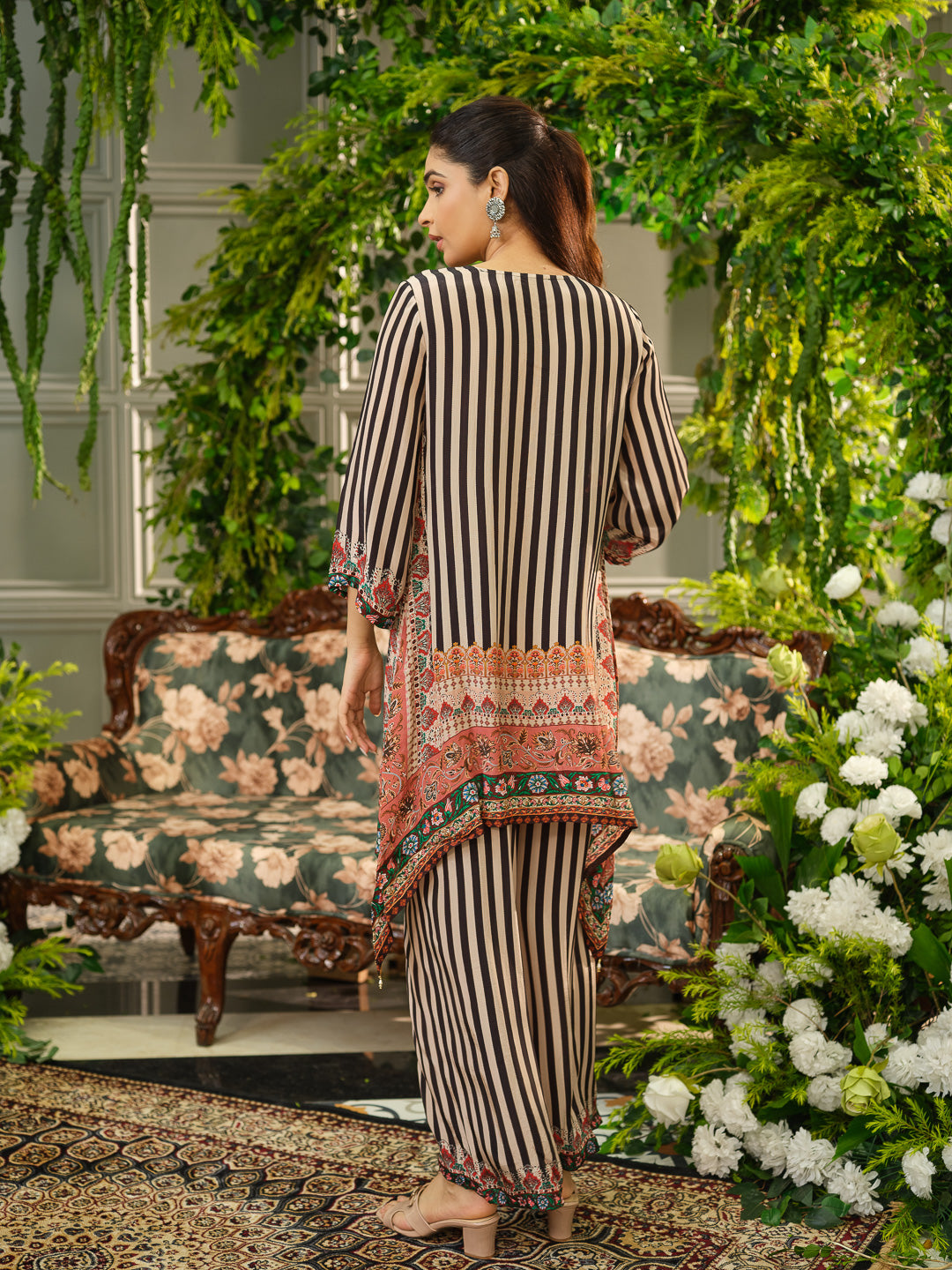 Black and Pink Striped Printed Co