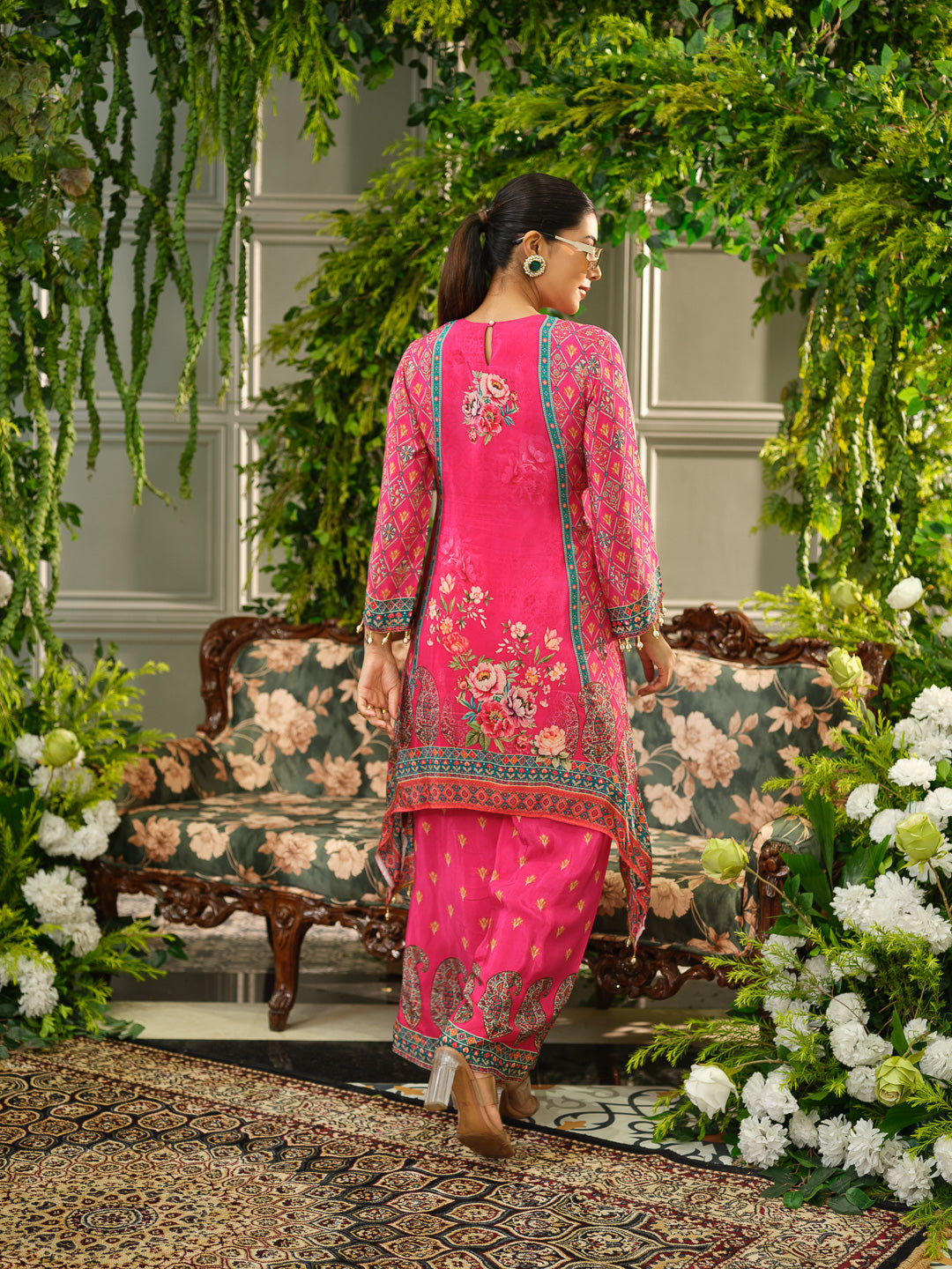 Pink Floral Digital Print Co-ord Set