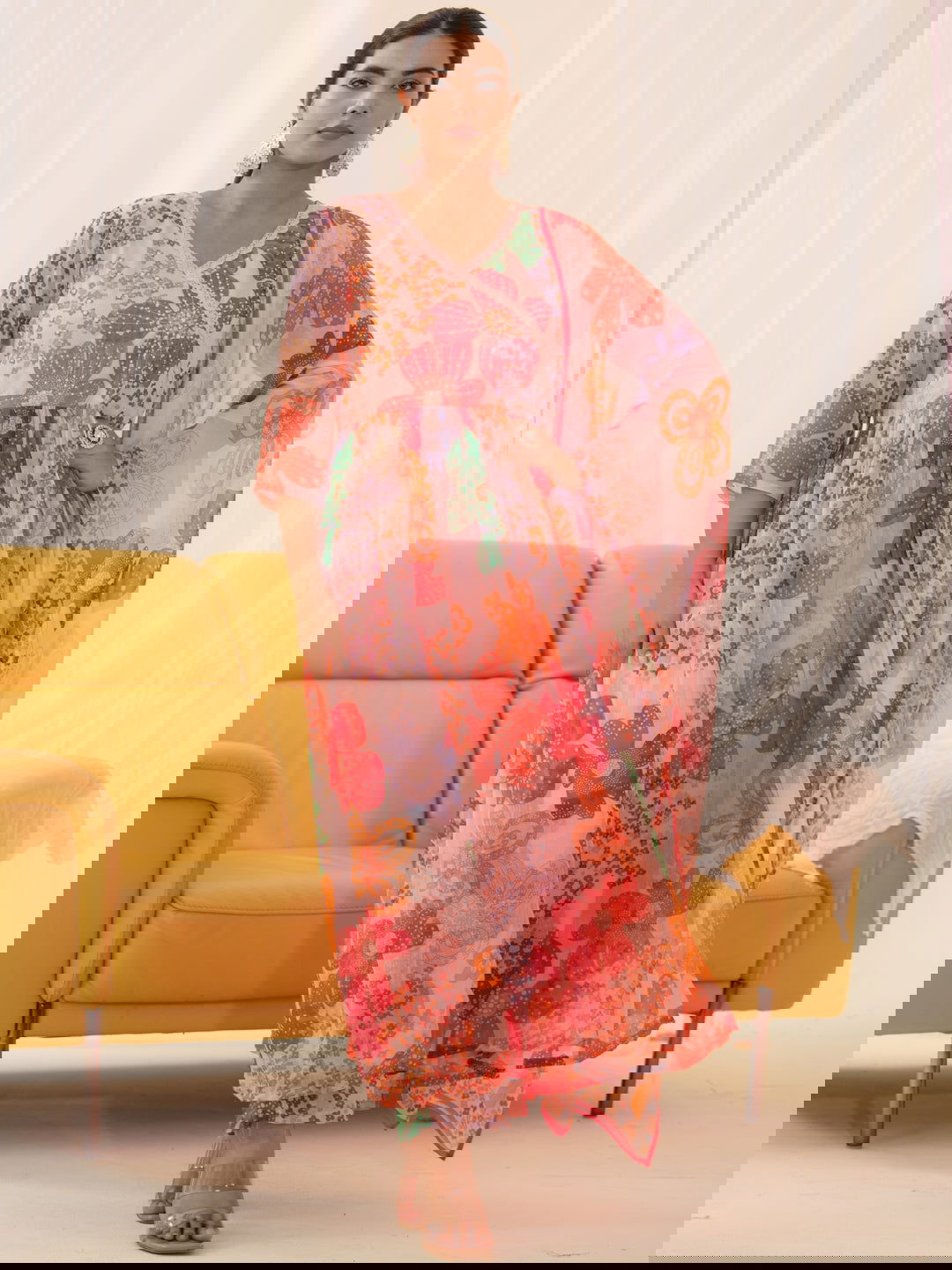 Chiffon Ethnic Motifs Embroidered Kurta With Trousers & Dupatta - Buy Best Ethnic Wear for Women & Girls | Daily Woman -