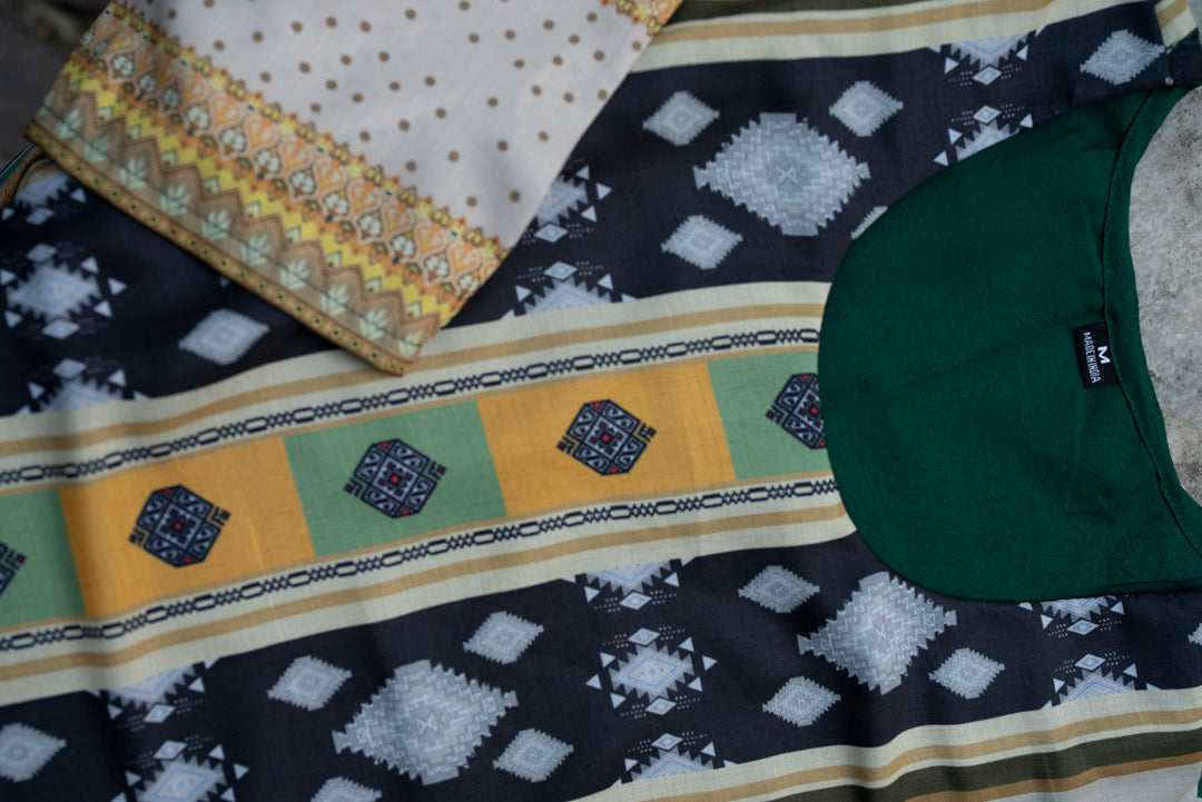 Printed Round Neck Kurta & Trousers Kurta Set