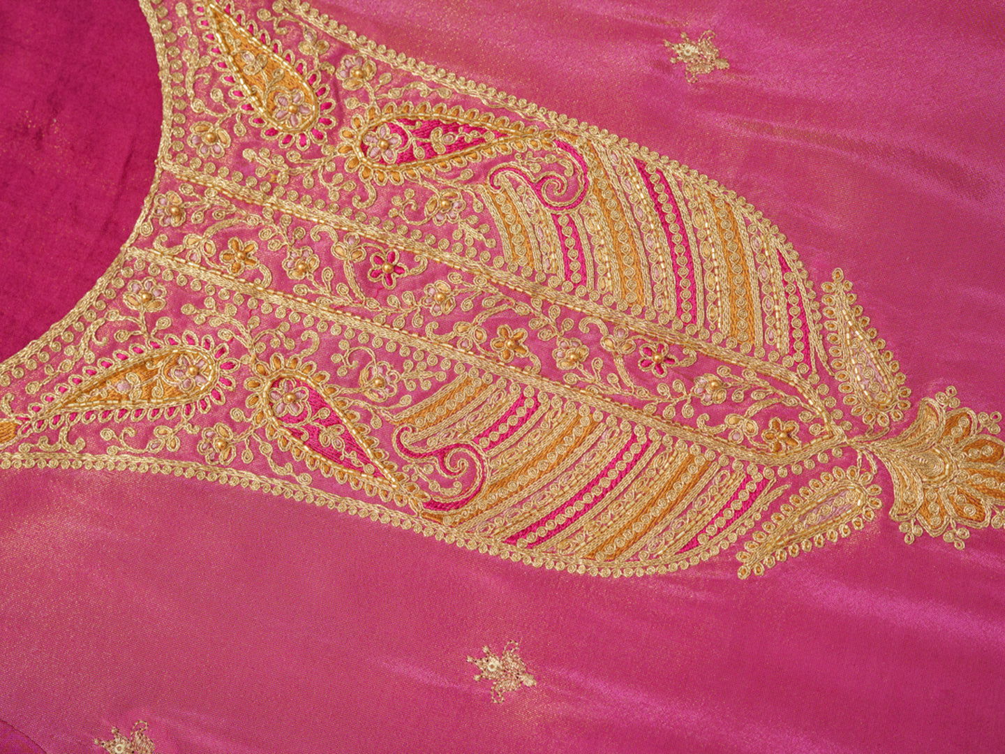 Dola Jacquard Peach Color Floral Embroidered Chanderi Silk Straight Kurta with Trousers - Buy Best Ethnic Wear for Women & Girls | Daily Woman -
