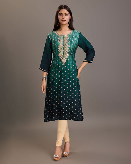 Ethnic Motifs Woven Design Thread Work Straight Kurtas - Buy Best Ethnic Wear for Women & Girls | Daily Woman -