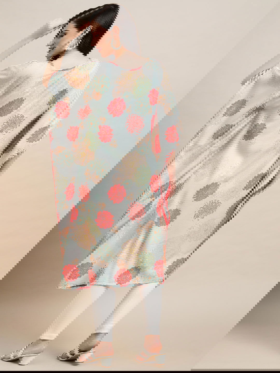 Green Flared Printed Kraftan Dresses - Buy Best Ethnic Wear for Women & Girls | Daily Woman -