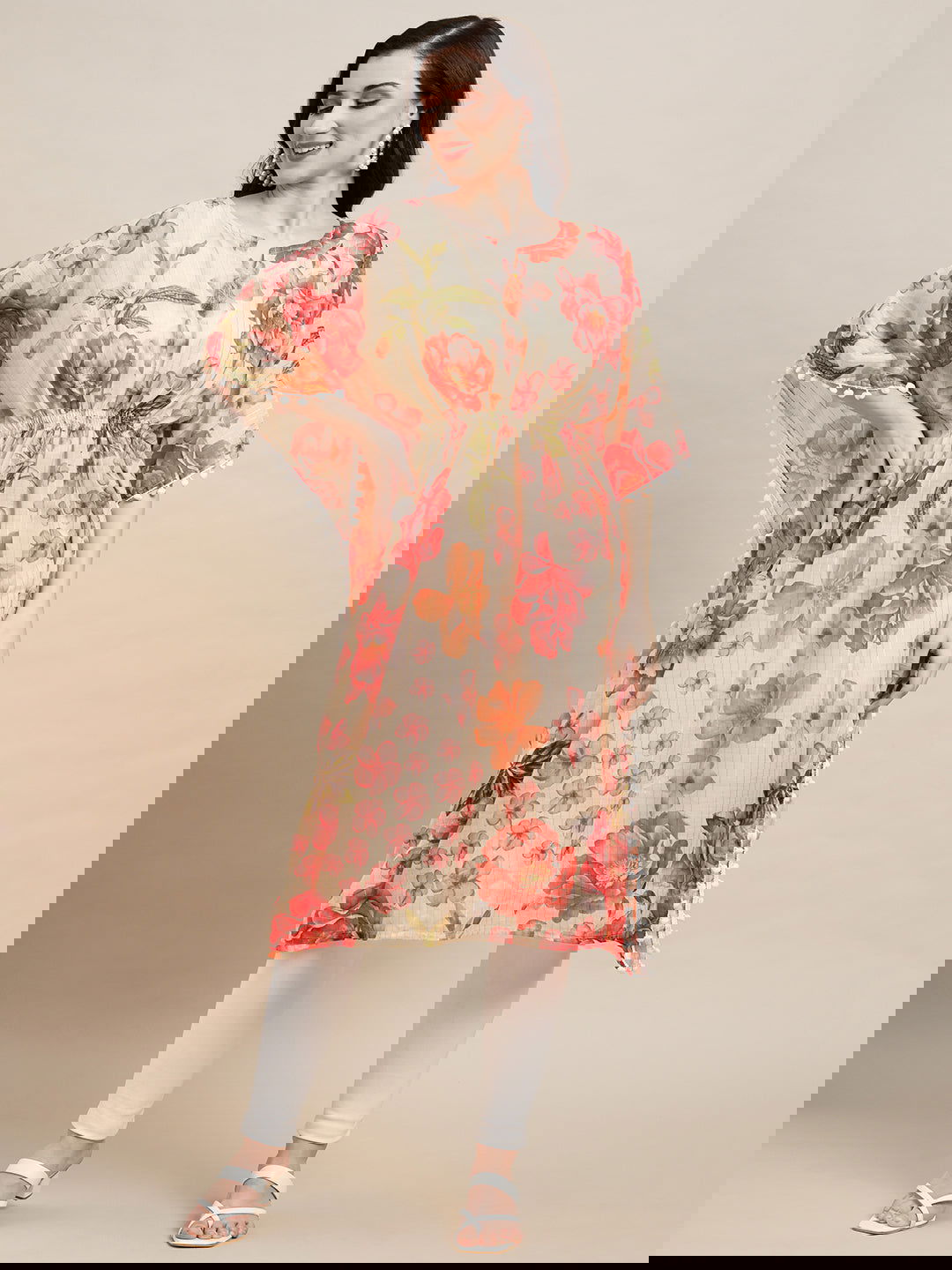 Green Flared Printed Kraftan Dresses - Buy Best Ethnic Wear for Women & Girls | Daily Woman -