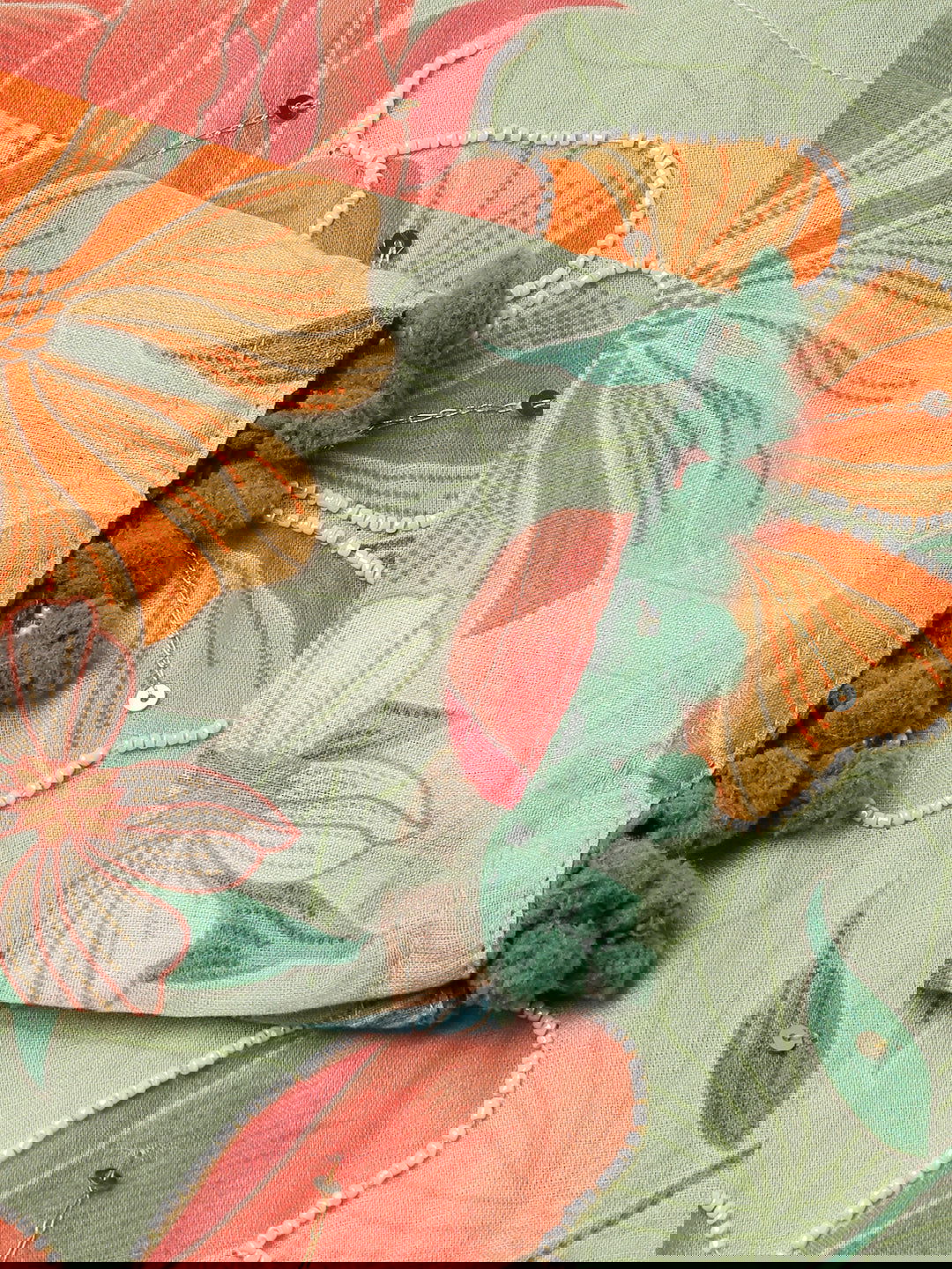 Green Floral Print Layered Maxi Dress - Buy Best Ethnic Wear for Women & Girls | Daily Woman -