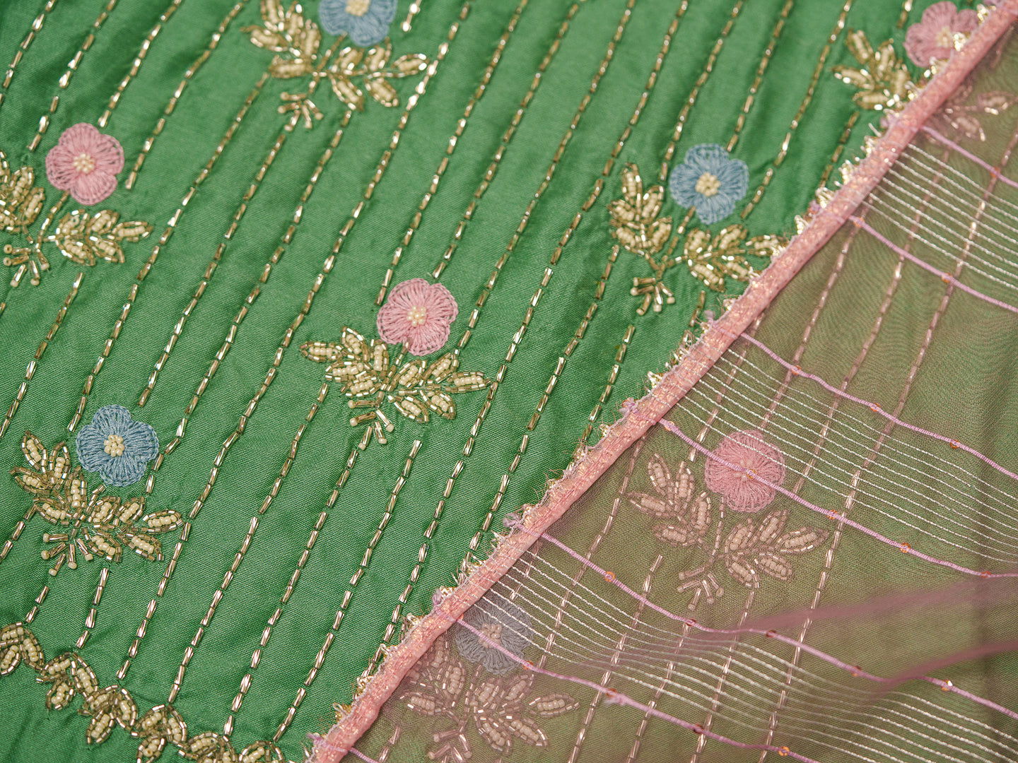 Green Floral Yoke Design Thread Work Straight Kurta & Trouser With dupatta - Buy Best Ethnic Wear for Women & Girls | Daily Woman -