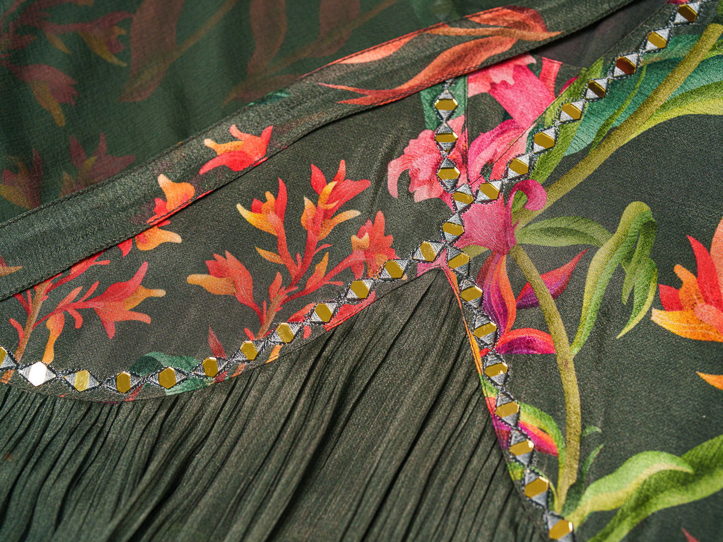 Grey Printed Floral A-Line Kurta and Trousers With Dupatta - Buy Best Ethnic Wear for Women & Girls | Daily Woman -