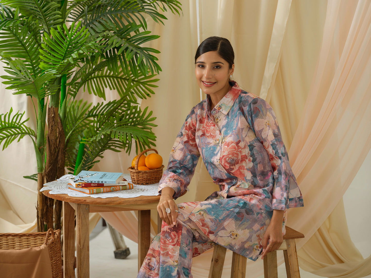 Grey Printed Shirt  With Trousers - Buy Best Ethnic Wear for Women & Girls | Daily Woman -