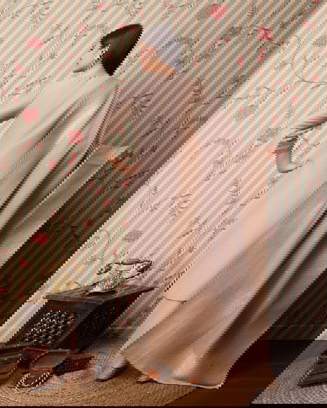 Grey Woven Design Yoke Design Straight Kurta Trousers With Dupatta - Buy Best Ethnic Wear for Women & Girls | Daily Woman -