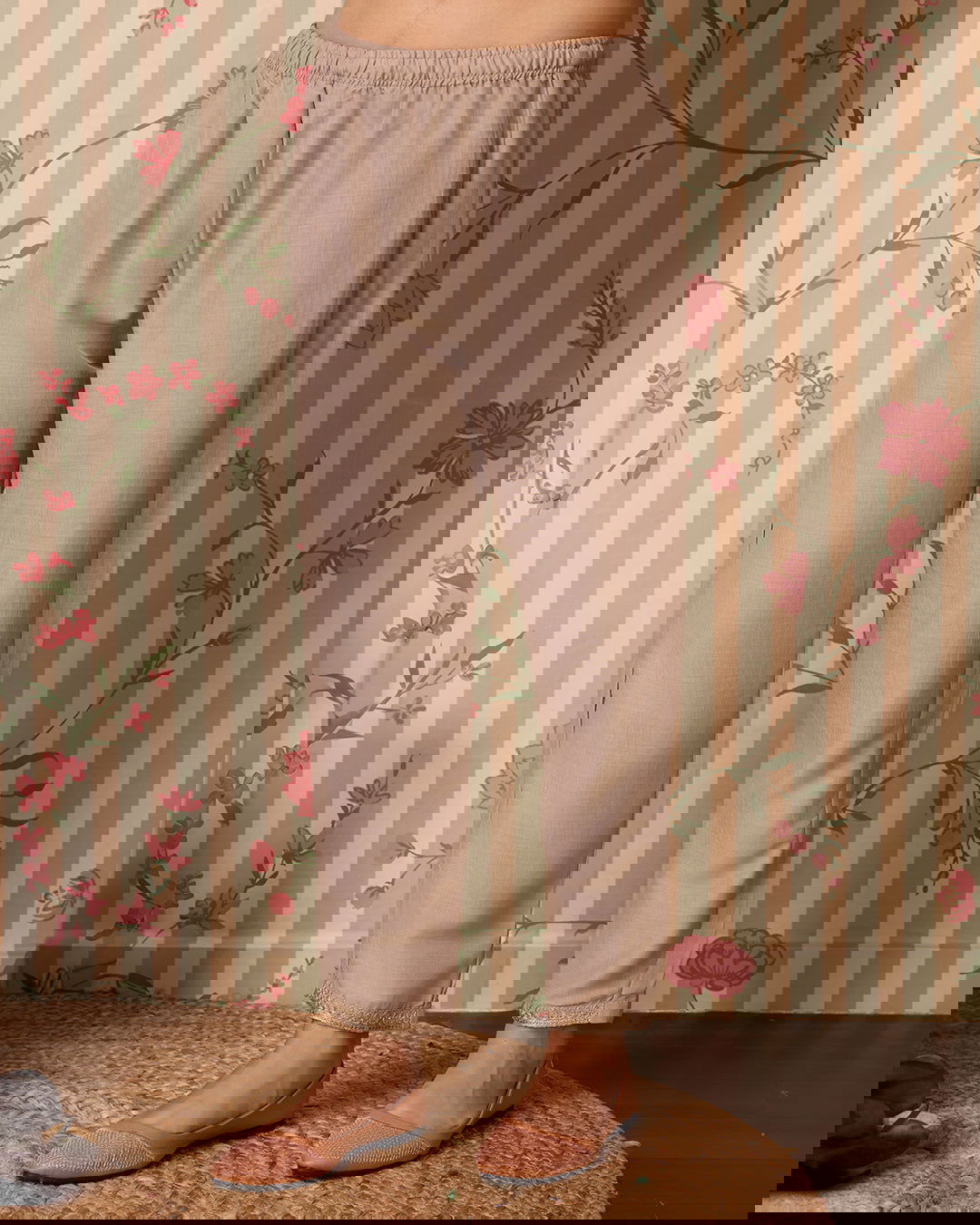 Grey Woven Design Yoke Design Straight Kurta Trousers With Dupatta - Buy Best Ethnic Wear for Women & Girls | Daily Woman -