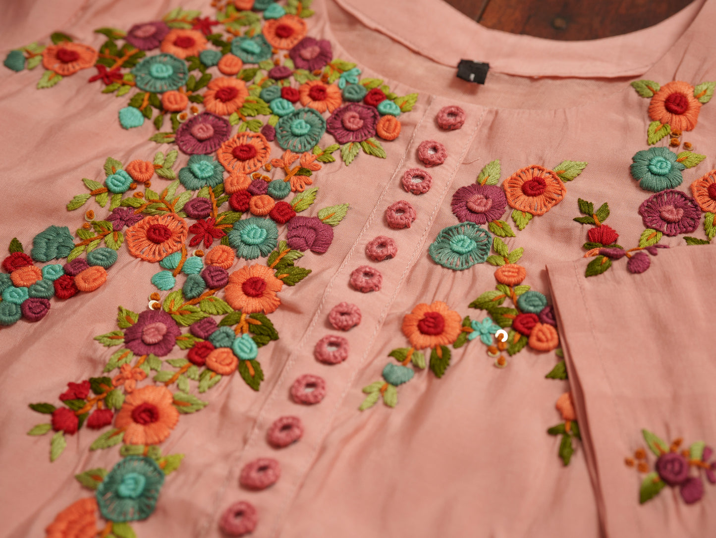 Embroidered Kurta With Trousers & Dupatta