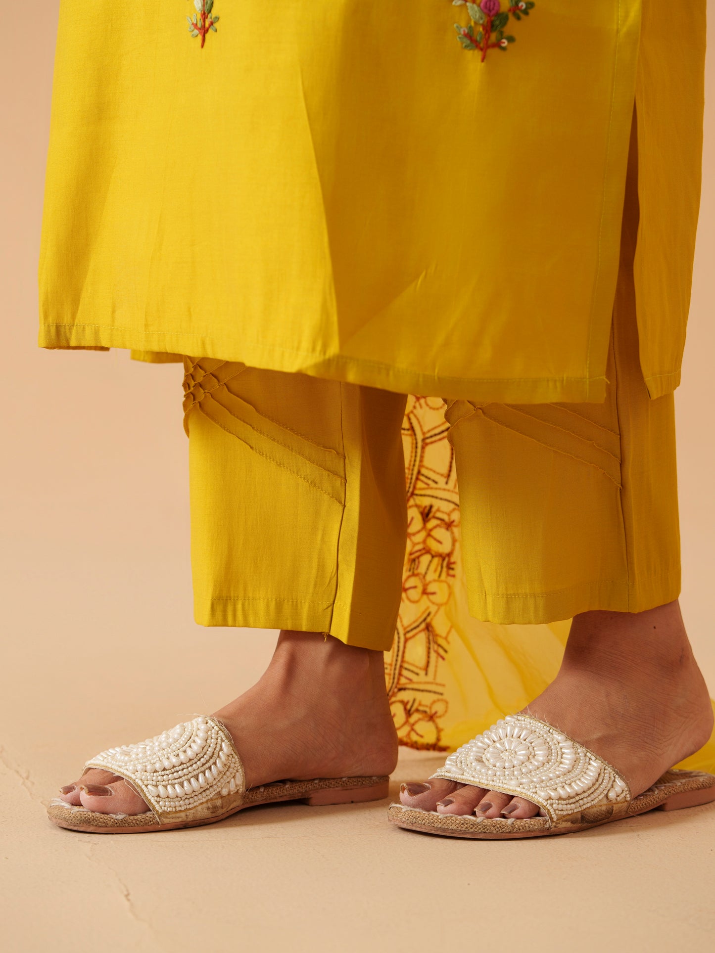 House Of Pataudi Embroidered Straight Kurta Trousers With Dupatta
