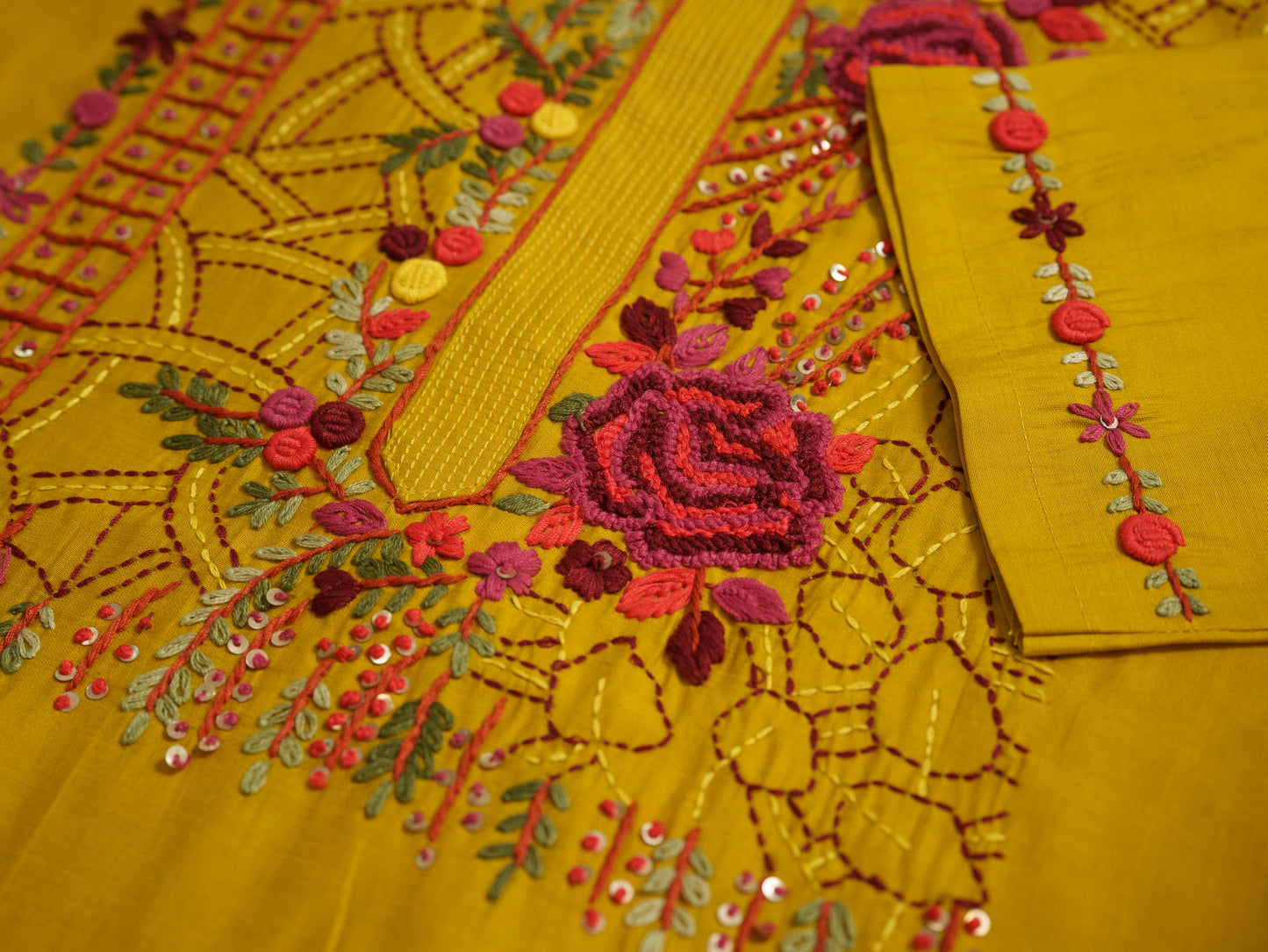 House Of Pataudi Embroidered Straight Kurta Trousers With Dupatta