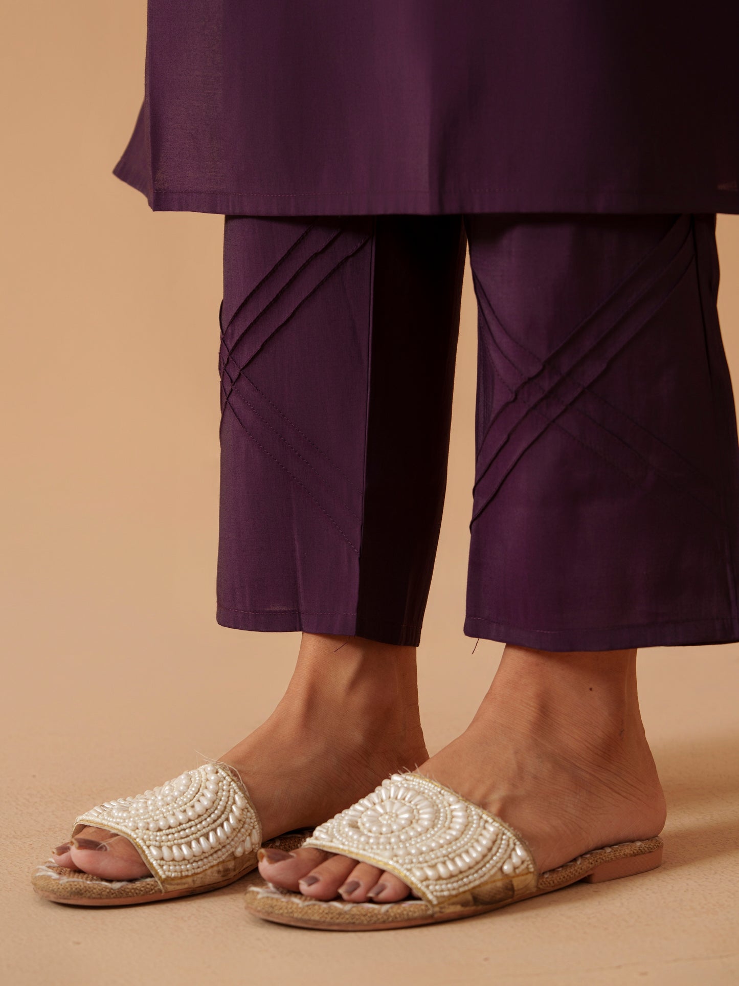 Embroidered Straight Kurta Trousers With Dupatta