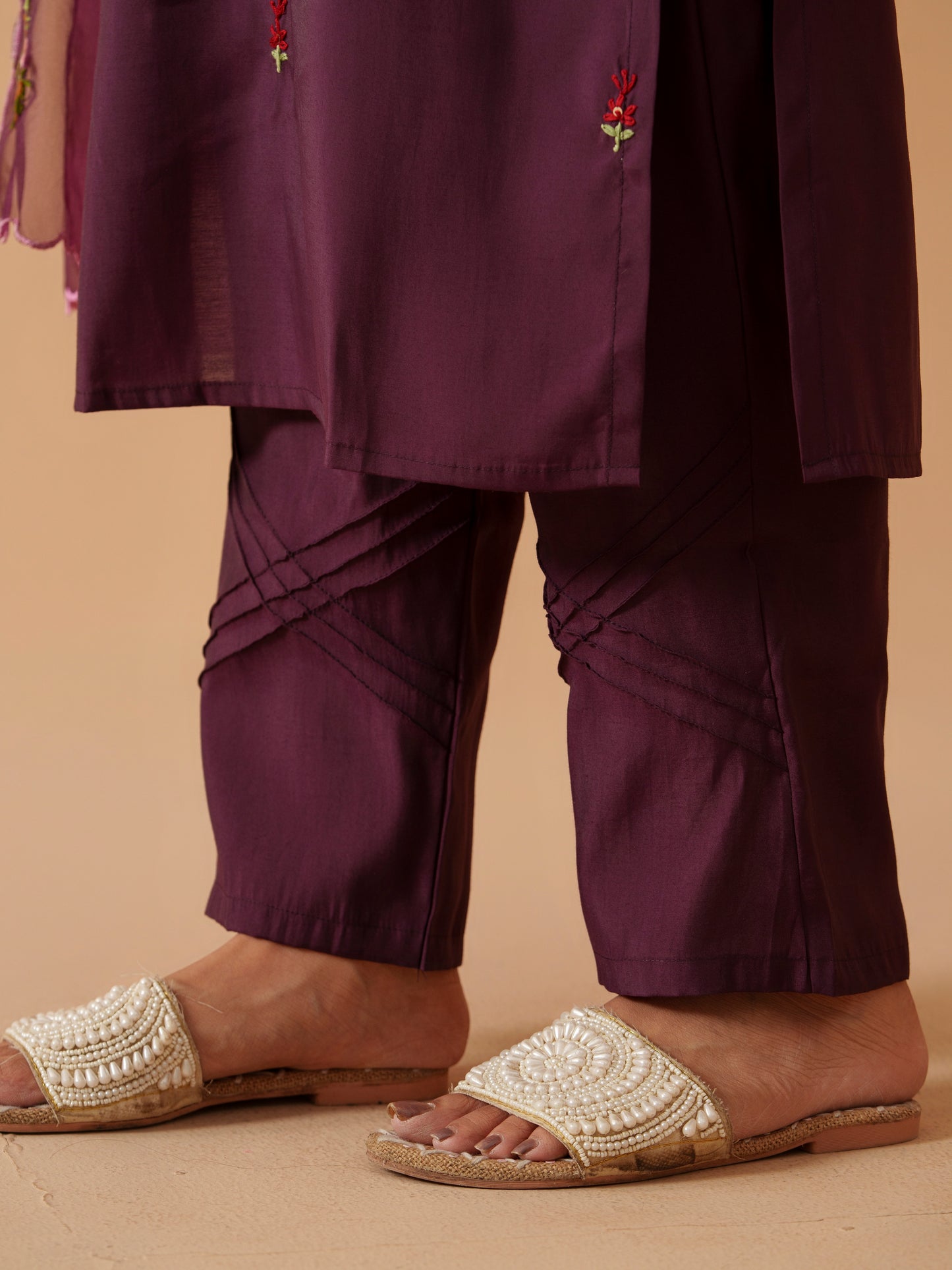 Women Floral Embroidered Kurta with Trousers & Dupatta