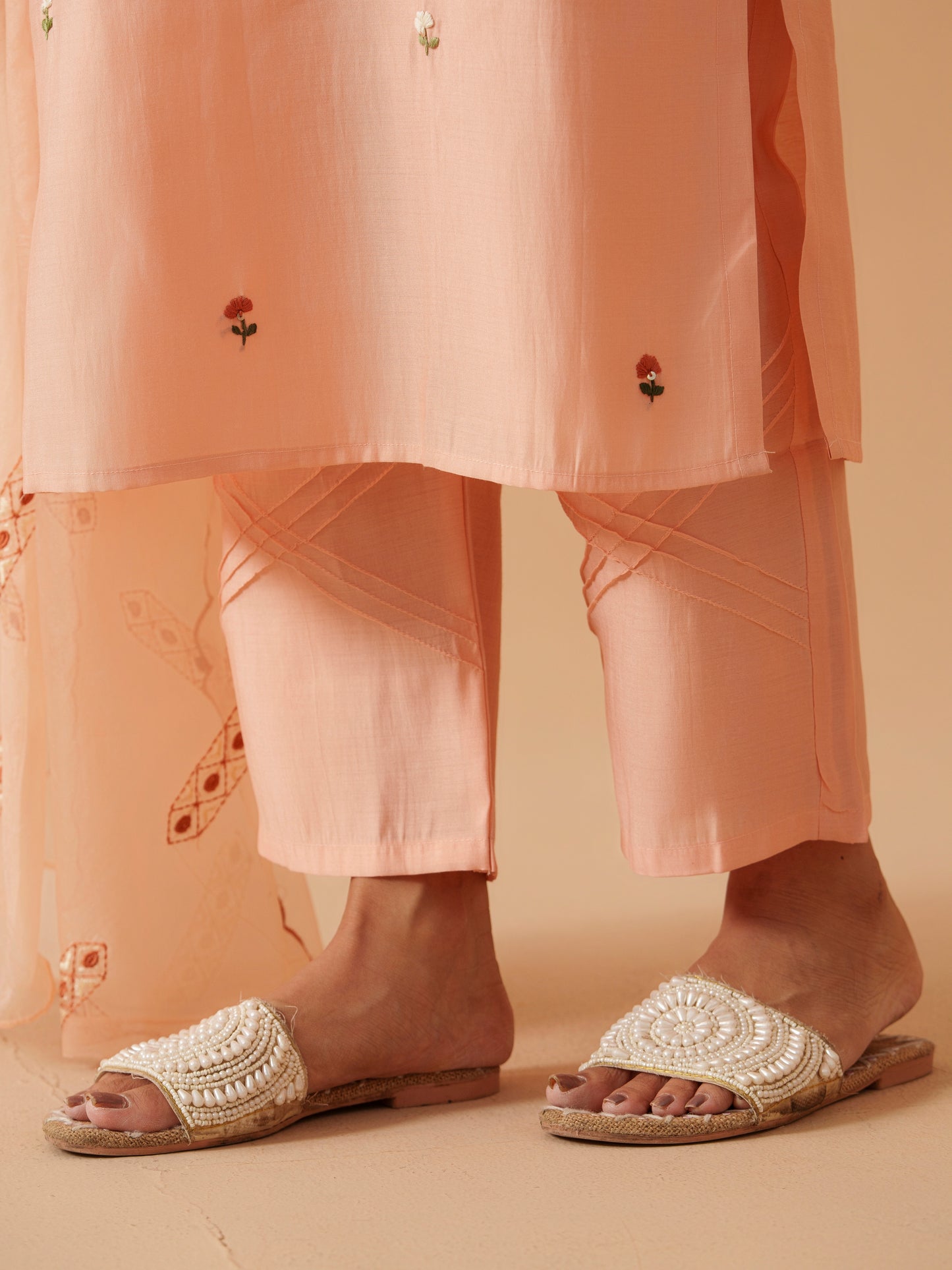 Ethnic Motifs Embroidered Kurta With Trousers & Dupatta