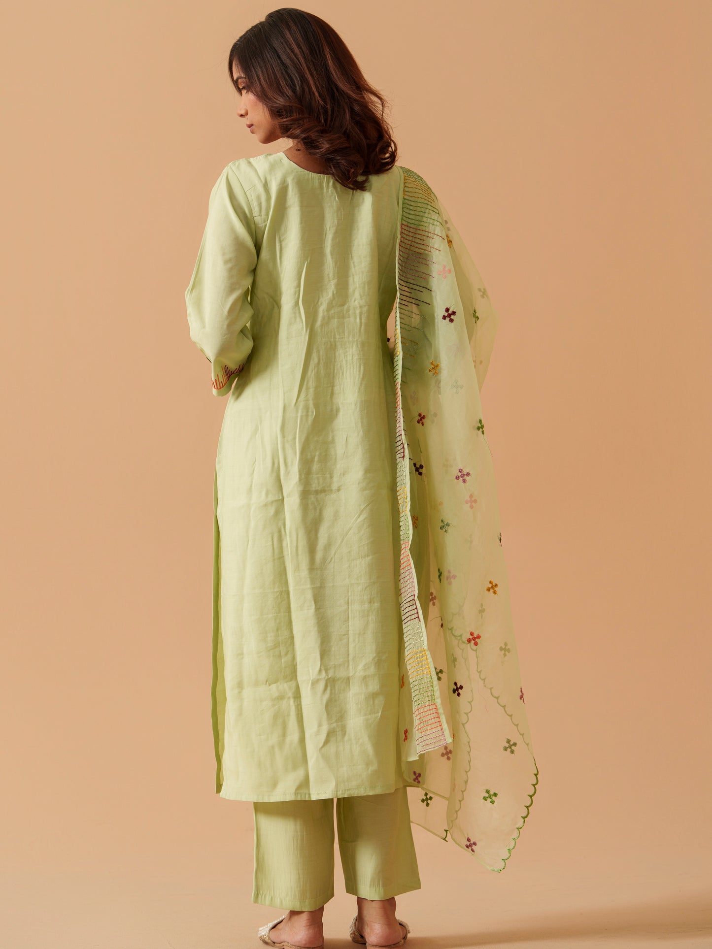 Women Embroidered Kurta With Trousers & Dupatta