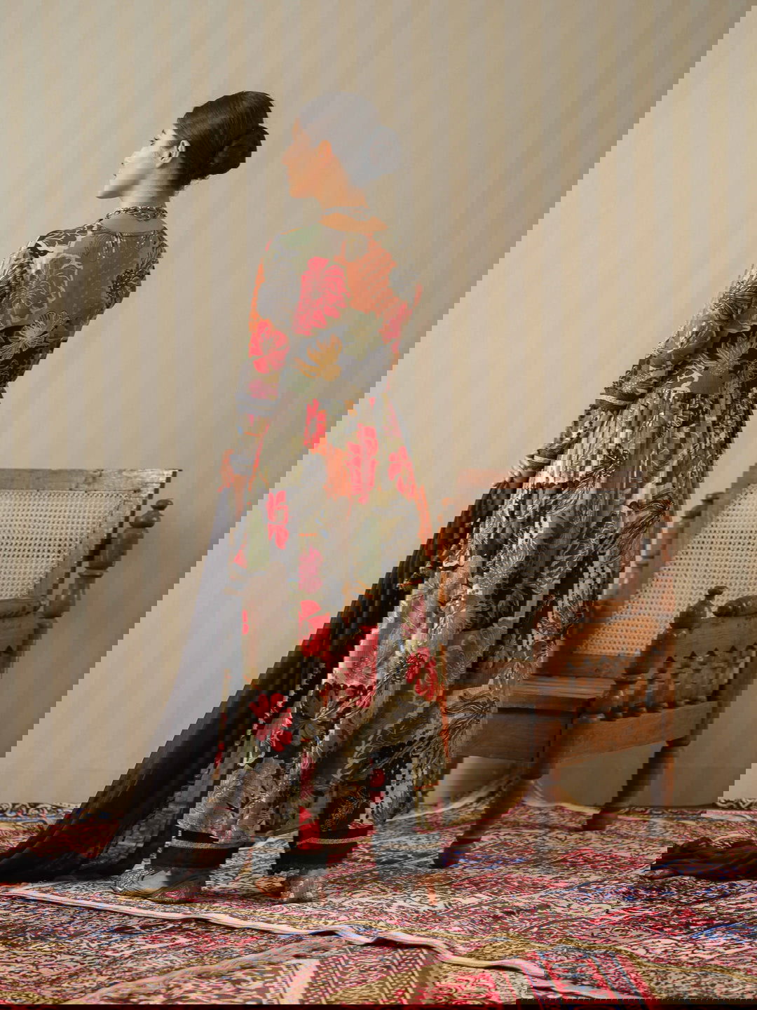 Multi Printed Floral Anarkali Kurta and Trousers With Dupatta - Buy Best Ethnic Wear for Women & Girls | Daily Woman -