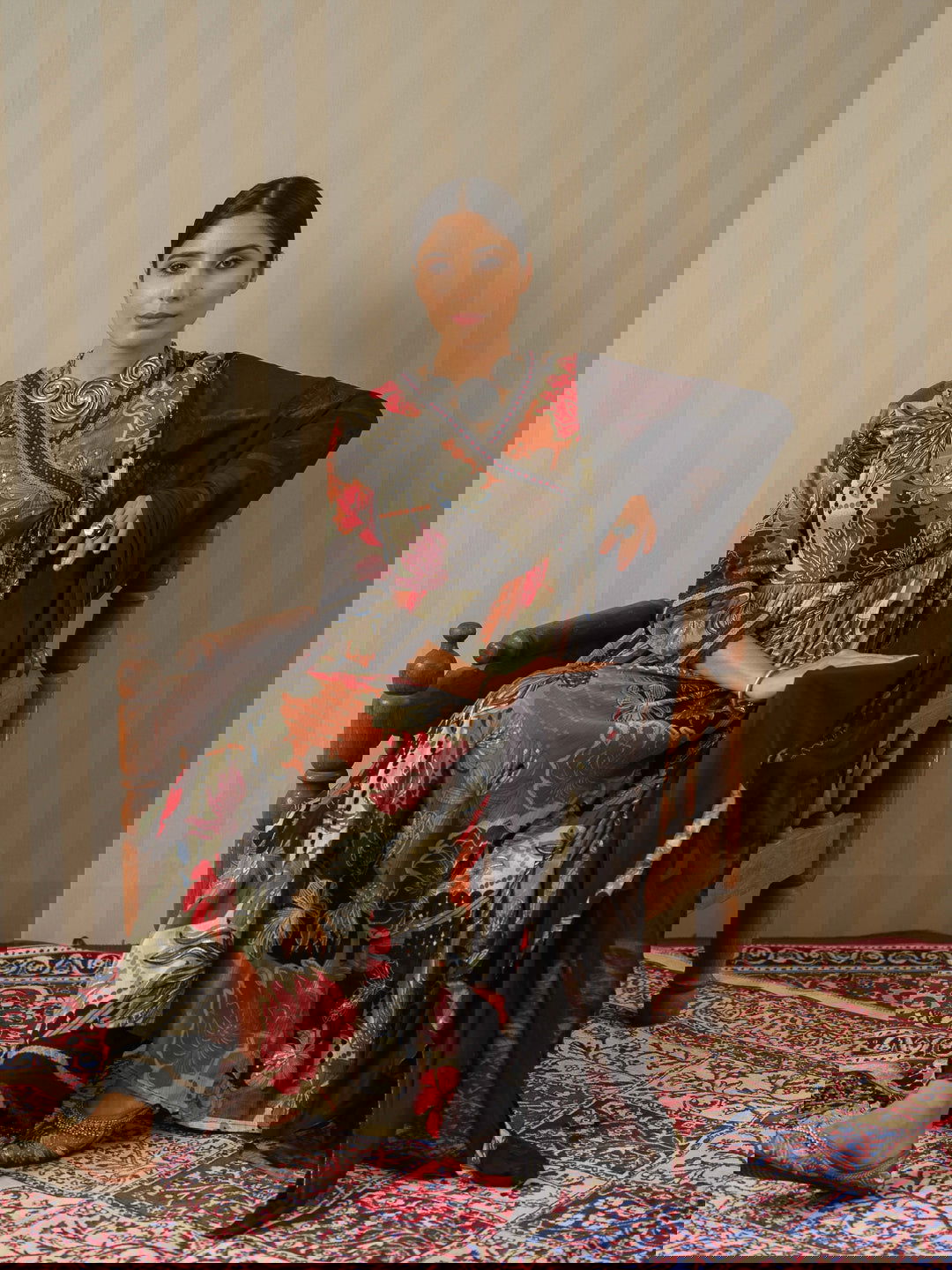 Multi Printed Floral Anarkali Kurta and Trousers With Dupatta - Buy Best Ethnic Wear for Women & Girls | Daily Woman -