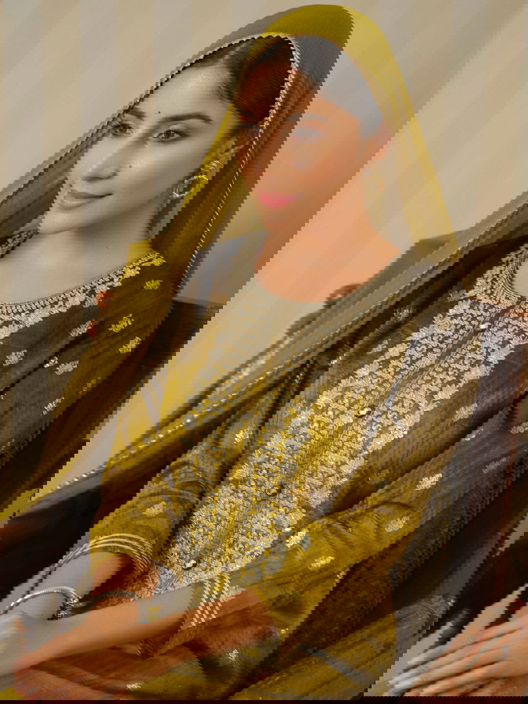 Mustard Embroidered Floral Straight Kurta and Trousers With Dupatta - Buy Best Ethnic Wear for Women & Girls | Daily Woman -