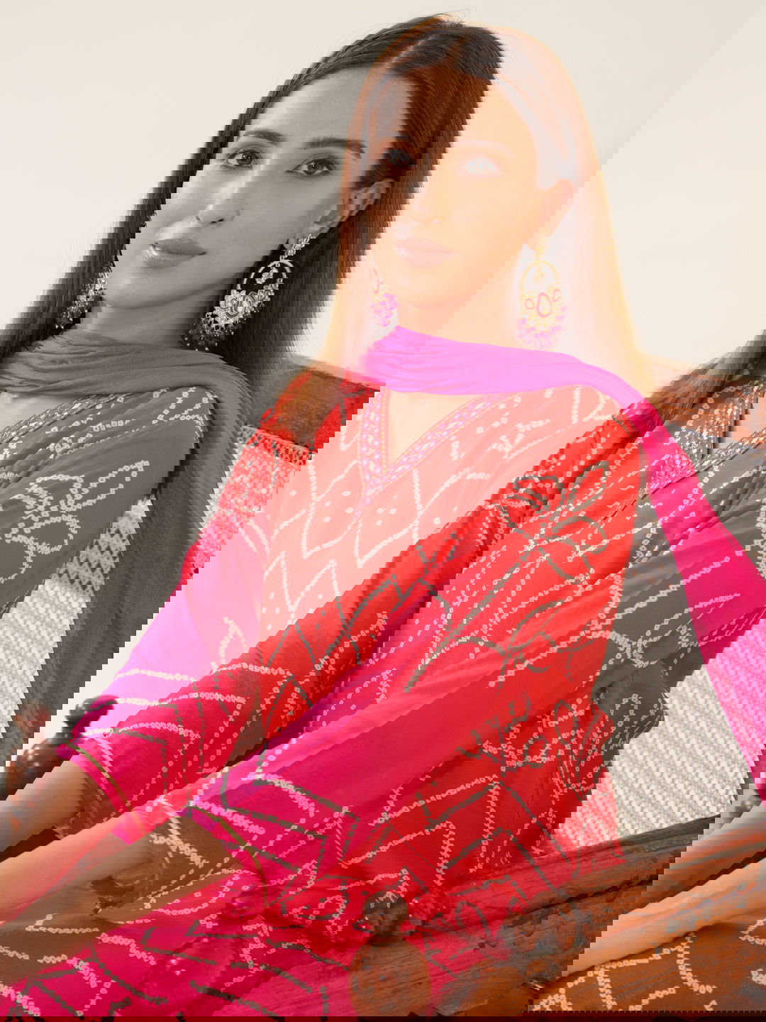 Orange Color Pure Muslin Ethnic Motifs Woven Design Regular Kurta with Trousers & Dupatta - Buy Best Ethnic Wear for Women & Girls | Daily Woman -
