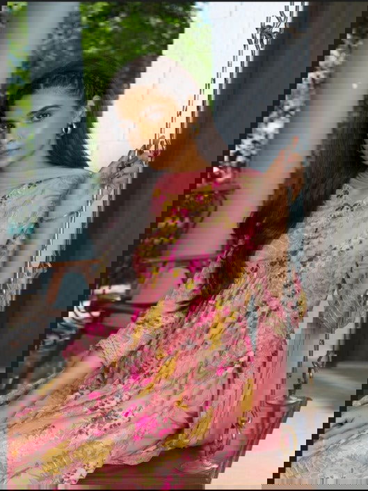 Pink Floral Printed A-Line Kurta and Trousers With Dupatta - Buy Best Ethnic Wear for Women & Girls | Daily Woman -