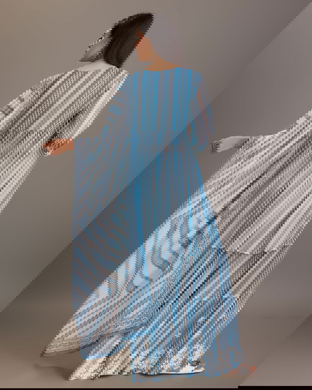 Printed & Embroidered A-Line Kurti With Sharara & Dupatta Set - Buy Best Ethnic Wear for Women & Girls | Daily Woman -