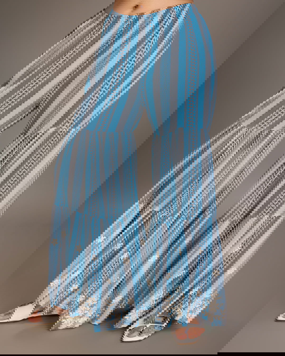 Printed & Embroidered A-Line Kurti With Sharara & Dupatta Set - Buy Best Ethnic Wear for Women & Girls | Daily Woman -