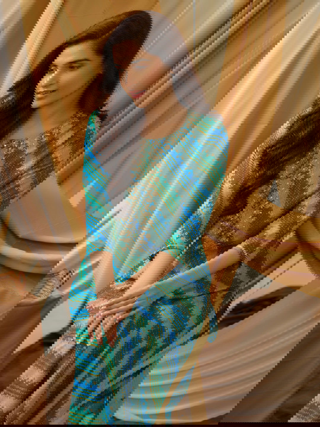 Rama Leheriya Printed Round Neck Straight Kurta - Buy Best Ethnic Wear for Women & Girls | Daily Woman -