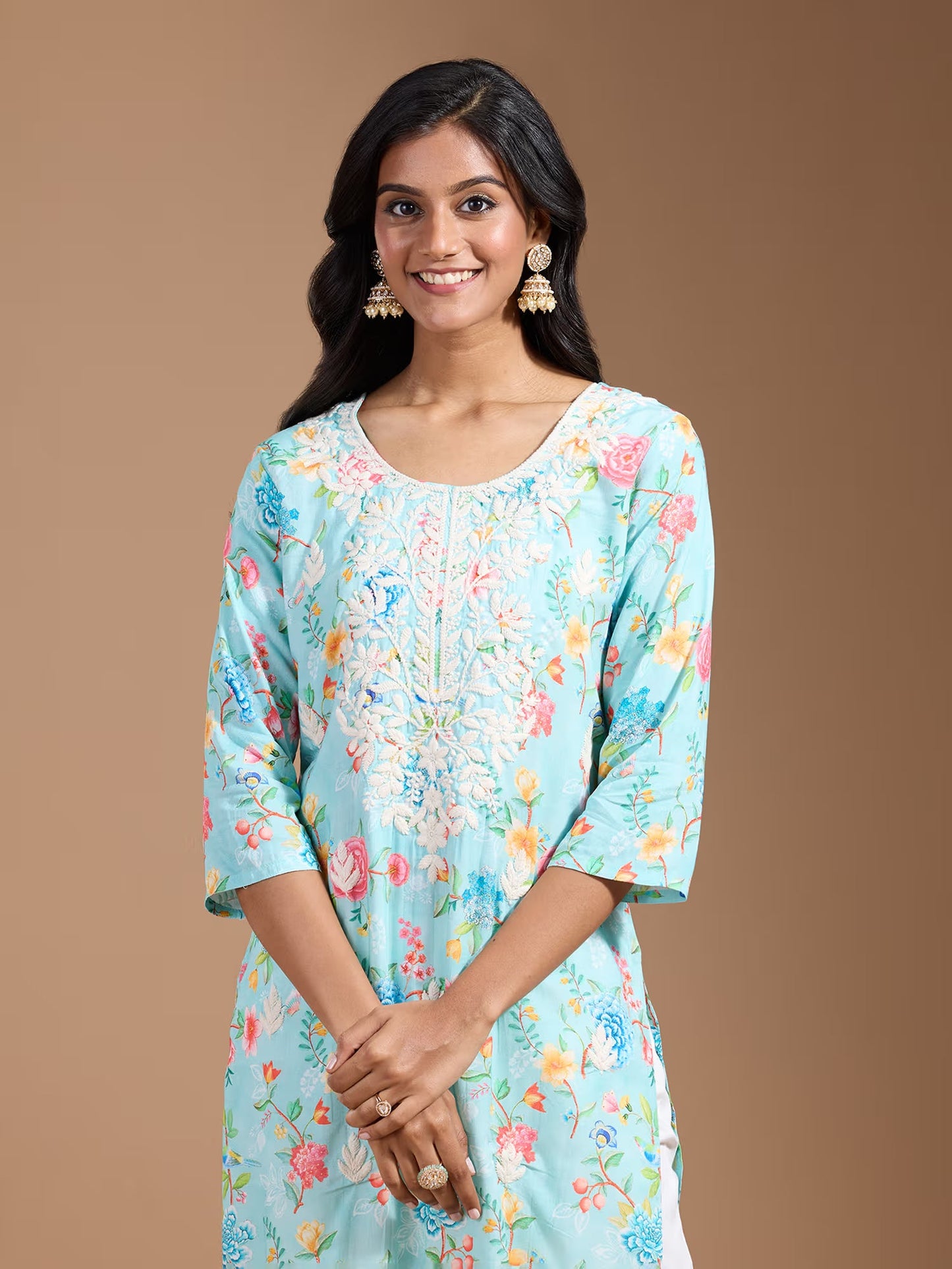 Rayon Embroidered Straight Kurtis - Buy Best Ethnic Wear for Women & Girls | Daily Woman -