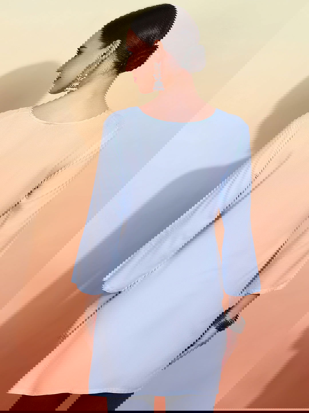 Rayon Floral Embroidered Sequinned Sequinned Kurti - Buy Best Ethnic Wear for Women & Girls | Daily Woman -