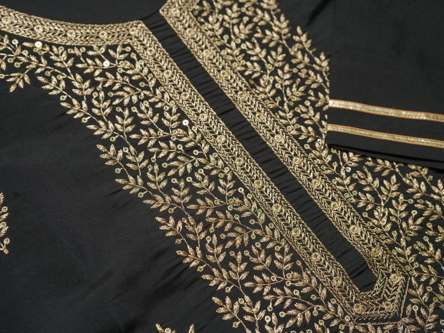 Roman Silk Black Color Kurta Set with Dupatta - Buy Best Ethnic Wear for Women & Girls | Daily Woman -