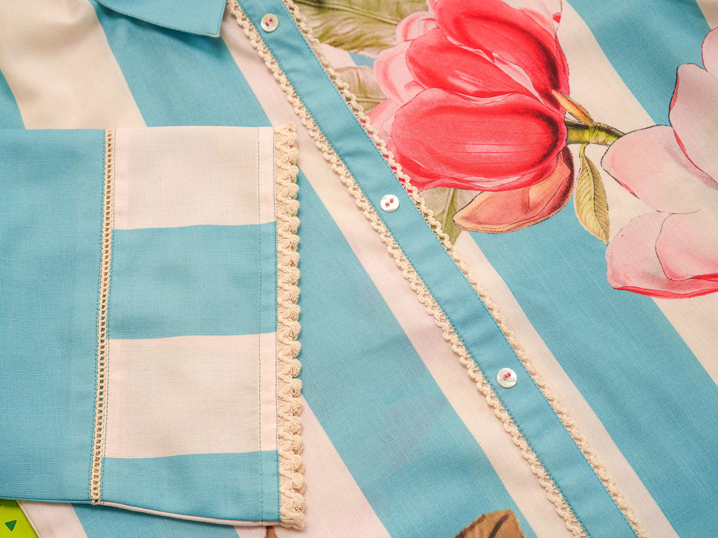 Sky-blue Printed Linen Shirt With Trousers - Buy Best Ethnic Wear for Women & Girls | Daily Woman -