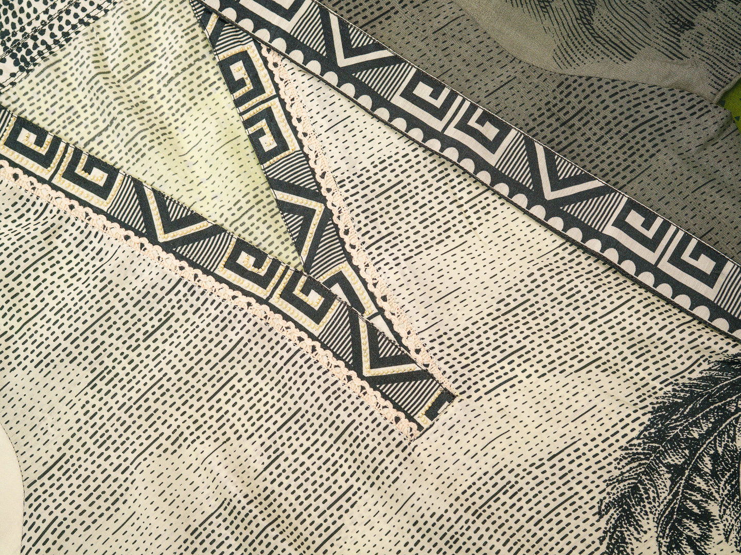 Tribal Printed Straight Linen Kurta With Trousers & Dupatta - Buy Best Ethnic Wear for Women & Girls | Daily Woman -