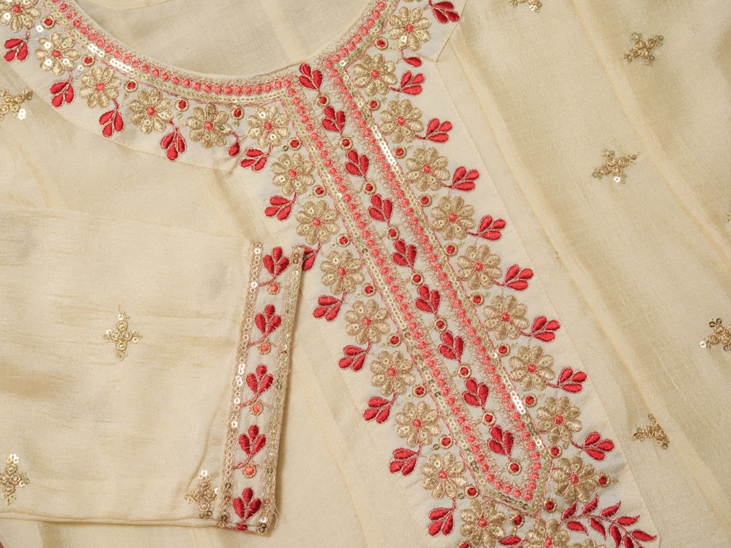 Vichitra White Embroidered Kurta With Trousers & Dupatta - Buy Best Ethnic Wear for Women & Girls | Daily Woman -